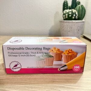 Keepioneer Disposable Decorating Bags 12” 100 Count Clear Piping Bags Sealed